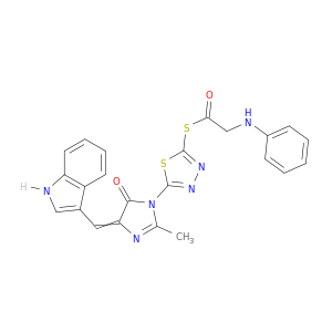 Ethanethioic acid,2-(phenylamino)-,S-[5-[4,5-dihydro-4-(1H-indol-3-ylmethylene)-2-methyl-5-oxo-1H-imidazol-1-yl]-1,3,4-thiadiazol-2-yl]ester