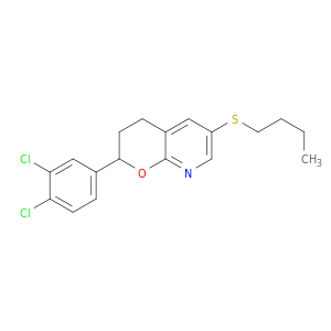 2H-Pyrano[2,3-b]pyridine,6-(butylthio)-2-(3,4-dichlorophenyl)-3,4-dihydro-