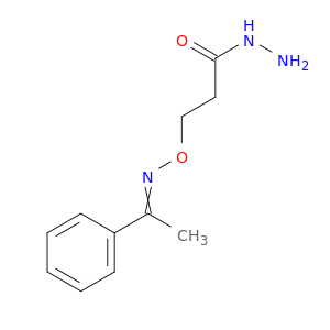 Propanoic acid, 3-[[(1-phenylethylidene)amino]oxy]-, hydrazide