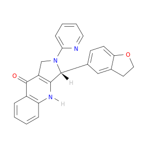 9H-PYRROLO[3,4-B]QUINOLIN-9-ONE, 3-(2,3-DIHYDRO-5-BENZOFURANYL)-1,2,3,4-TETRAHYDRO-2-(2-PYRIDINYL)-, (3R)-