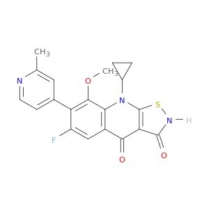 ISOTHIAZOLO[5,4-B]QUINOLINE-3,4(2H,9H)-DIONE, 9-CYCLOPROPYL-6-FLUORO-8-METHOXY-7-(2-METHYL-4-PYRIDINYL)-