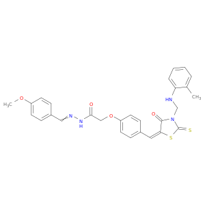 Acetic acid,[4-[[3-[[(methylphenyl)amino]methyl]-4-oxo-2-thioxo-5-thiazolidinylidene]methyl]phenoxy]-,[(4-methoxyphenyl)methylene]hydrazide (9CI)