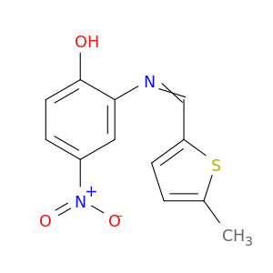 Phenol, 2-[[(5-methyl-2-thienyl)methylene]amino]-4-nitro-