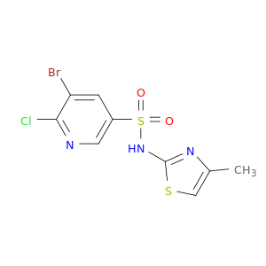 3-Pyridinesulfonamide, 5-bromo-6-chloro-N-(4-methyl-2-thiazolyl)-