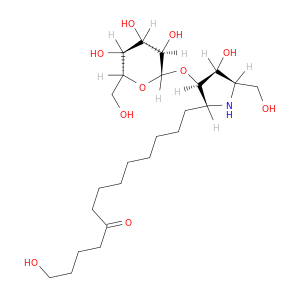 5-Tridecanone,13-[(2R,3R,4S,5R)-3-(b-D-glucopyranosyloxy)-4-hydroxy-5-(hydroxymethyl)-2-pyrrolidinyl]-1-hydroxy-