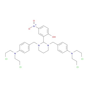 Phenol,2-[1,3-bis[[4-[bis(2-chloroethyl)amino]phenyl]methyl]hexahydro-2-pyrimidinyl]-4-nitro-