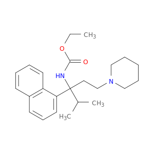 Carbamic acid,[1-isopropyl-1-(1-naphthyl)-3-piperidinopropyl]-, ethyl ester (8CI)