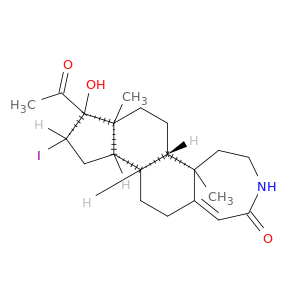 8-acetyl-8-hydroxy-9-iodo-5a,7a-dimethyl-4,5,5a,5b,6,7,7a,8,9,10,10a,10b,11,12-tetradecahydrocyclopenta[5,6]naphtho[1,2-d]azepin-2(3h)-one