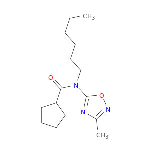 Cyclopentanecarboxamide, N-hexyl-N-(3-methyl-1,2,4-oxadiazol-5-yl)-