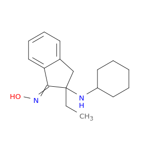 1H-Inden-1-one, 2-(cyclohexylamino)-2-ethyl-2,3-dihydro-, oxime