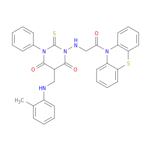 4,6(1H,5H)-Pyrimidinedione,dihydro-5-[[(2-methylphenyl)amino]methyl]-1-[[2-oxo-2-(10H-phenothiazin-10-yl)ethyl]amino]-3-phenyl-2-thioxo-