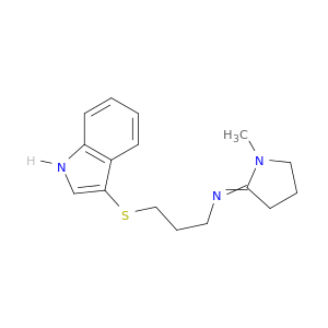 1-Propanamine, 3-(1H-indol-3-ylthio)-N-(1-methyl-2-pyrrolidinylidene)-