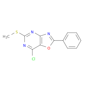 Oxazolo[4,5-d]pyrimidine, 7-chloro-5-(methylthio)-2-phenyl-