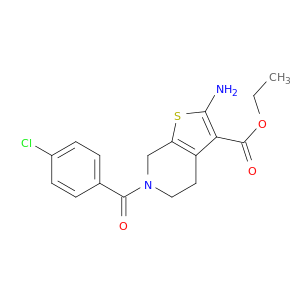 Thieno[2,3-c]pyridine-3-carboxylicacid, 2-amino-6-(4-chlorobenzoyl)-4,5,6,7-tetrahydro-, ethyl ester