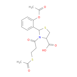 4-Thiazolidinecarboxylicacid, 2-[2-(acetyloxy)phenyl]-3-[3-(acetylthio)-1-oxopropyl]-