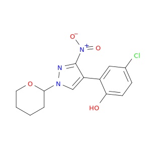 4-氯-2-[3-硝基-1-(四氢-2H-吡喃-2-基)-1H-吡唑-4-基]苯酚