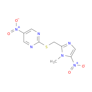 Pyrimidine, 2-[[(1-methyl-5-nitro-1H-imidazol-2-yl)methyl]thio]-5-nitro-