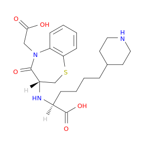 1,5-Benzothiazepine-5(2H)-aceticacid, 3-[[(1S)-1-carboxy-5-(4-piperidinyl)pentyl]amino]-3,4-dihydro-4-oxo-,(3R)-