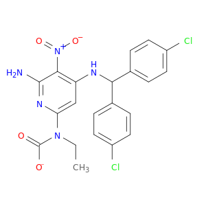 ethyl(6-amino-4-{[bis(4-chlorophenyl)methyl]amino}-5-nitropyridin-2-yl)carbamate