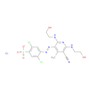 苯磺酸,2,5-二氯-4-[2-[5-氰基-2,6-双[(2-羟乙基)氨基]-4-甲基-3-吡啶基]二亚苯基]-,钠盐(1：1)