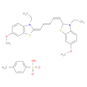 苯并噻唑鎓,3-乙基-2-[5-(3-乙基-6-甲氧基-2(3H)-苯并噻唑基二烷基乙烯)-1,3-五苯基-1-基]-6-甲氧基-,4-甲基苯磺酸盐(1：1)