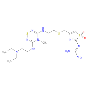 2-[4-[2-[[5-(2-DIETHYLAMINOETHYLAMINO)-4-METHYL-1,2,4,6-THIATRIAZIN-3- YL]AMINO]ETHYLSULFANYLMETHYL]-1,1-DIOXO-1,3-THIAZOL-2-YL]GUANIDINE