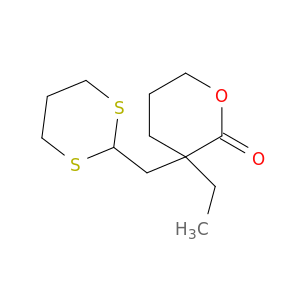 2H-Pyran-2-one, 3-(1,3-dithian-2-ylmethyl)-3-ethyltetrahydro-