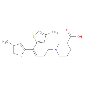 1-[4,4-双(4-甲基-2-噻吩基)-3-丁烯-1-基]-3-哌啶羧酸