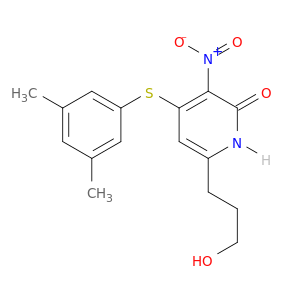 2(1H)-Pyridinone,4-[(3,5-dimethylphenyl)thio]-6-(3-hydroxypropyl)-3-nitro-