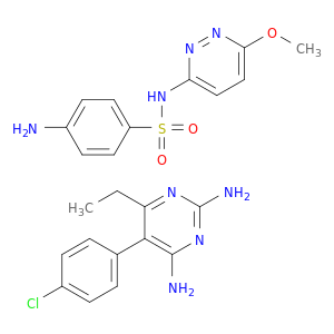 4-amino-N-(6-methoxypyridazin-3-yl)benzenesulfonamide; 5-(4-chlorophenyl)-6-ethyl-pyrimidine-2,4-diamine