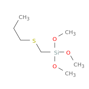 Silane, trimethoxy[(propylthio)methyl]-