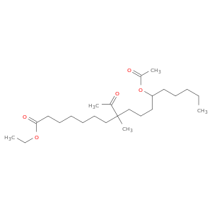 Heptadecanoic acid, 8-acetyl-12-(acetyloxy)-8-methyl-, ethyl ester