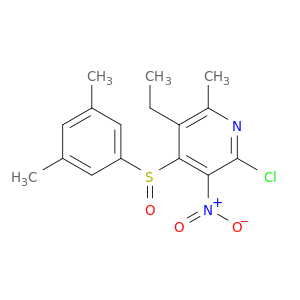 2-CHLORO-4-((3,5-DIMETHYLPHENYL)SULFINYL)-5-ETHYL-6-METHYL-3-NITROPYRIDINE