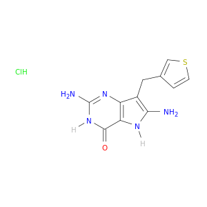 4H-Pyrrolo[3,2-d]pyrimidin-4-one,2,6-diamino-3,5-dihydro-7-(3-thienylmethyl)-, hydrochloride (1:1)