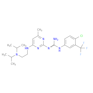 1-[4-chloro-3-(trifluoromethyl)phenyl]-2-(4-{[2-(dipropan-2-ylamino)ethyl]amino}-6-methylpyrimidin-2-yl)guanidine
