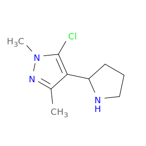1H-吡唑,5-氯-1,3-二甲基-4-(2-吡咯烷基)-