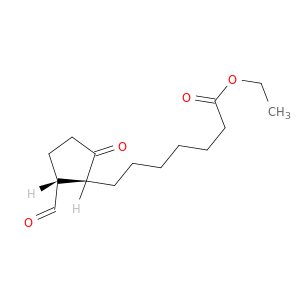 Cyclopentaneheptanoic acid, 2-formyl-5-oxo-, ethyl ester, trans-