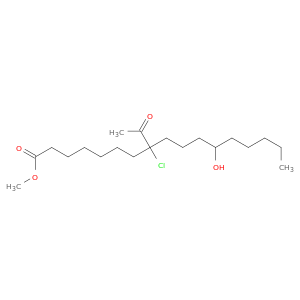 Heptadecanoic acid, 8-acetyl-8-chloro-12-hydroxy-, methyl ester
