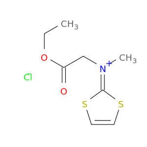 Methanaminium,N-1,3-dithiol-2-ylidene-1-(ethoxycarbonyl)-N-methyl-, chloride (1:1)