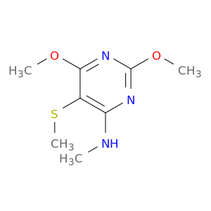 4-Pyrimidinamine, 2,6-dimethoxy-N-methyl-5-(methylthio)-