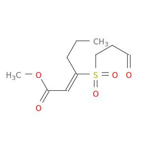 2-Hexenoic acid, 3-[(3-oxopropyl)sulfonyl]-, methyl ester, (2E)-