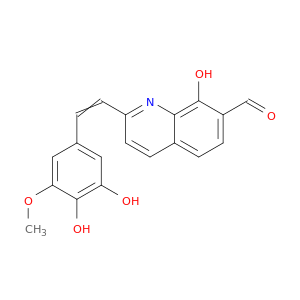 (E)-2-(3,4-Dihydroxy-5-methoxystyryl)-8-hydroxyquinoline-7-carbaldehyde