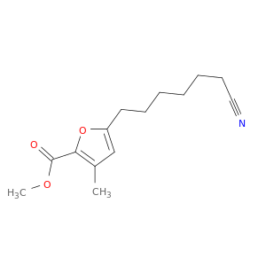 2-Furancarboxylic acid, 5-(6-cyanohexyl)-3-methyl-, methyl ester