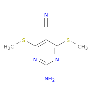 5-Pyrimidinecarbonitrile, 2-amino-4,6-bis(methylthio)-