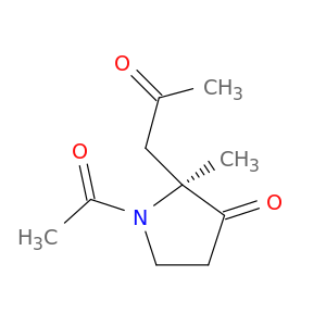 3-Pyrrolidinone, 1-acetyl-2-methyl-2-(2-oxopropyl)-, (2S)-