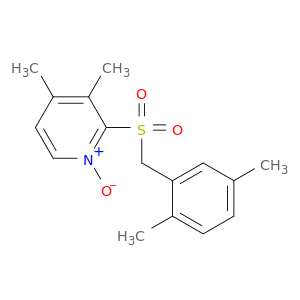 Pyridine, 2-[[(2,5-dimethylphenyl)methyl]sulfonyl]-3,4-dimethyl-, 1-oxide