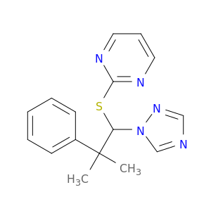 Pyrimidine, 2-[[2-methyl-2-phenyl-1-(1H-1,2,4-triazol-1-yl)propyl]thio]-