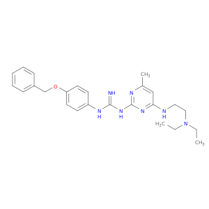 1-[p-[benzyloxy]phenyl]-3-[4-[[2-[diethylamino]ethyl]amino]-6-methyl-2-pyrimidinyl]guanidine