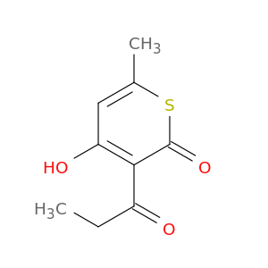 2H-Thiopyran-2-one, 4-hydroxy-6-methyl-3-(1-oxopropyl)-