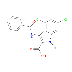 1H-Indole-2-carboxylic acid, 3-(benzoylamino)-4,6-dichloro-